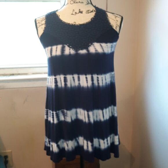 GUESS KIDS NAVY BLUE SLEEVELESS TIE DYE BLOUSE M - Picture 1 of 4